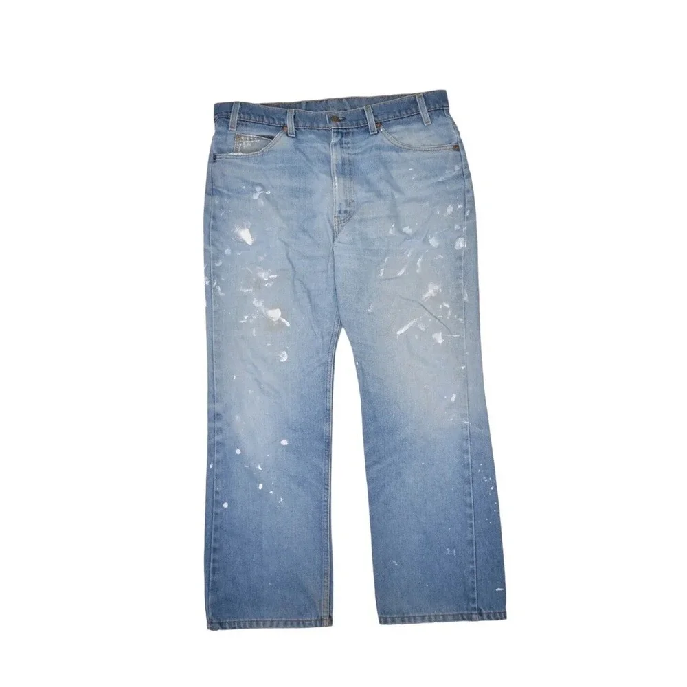 Vintage Levis 575 Mens 38x29 Baggy Faded Orange Tab Distressed Painter 80s Jeans